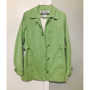 Green Columbia raincoat